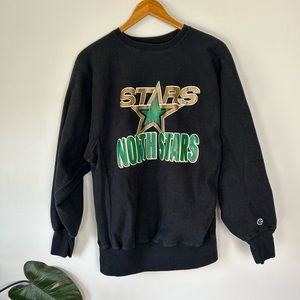 Vintage 90’s Champion Reverse Weave Minnesota North Stars Dallas Stars Crewneck